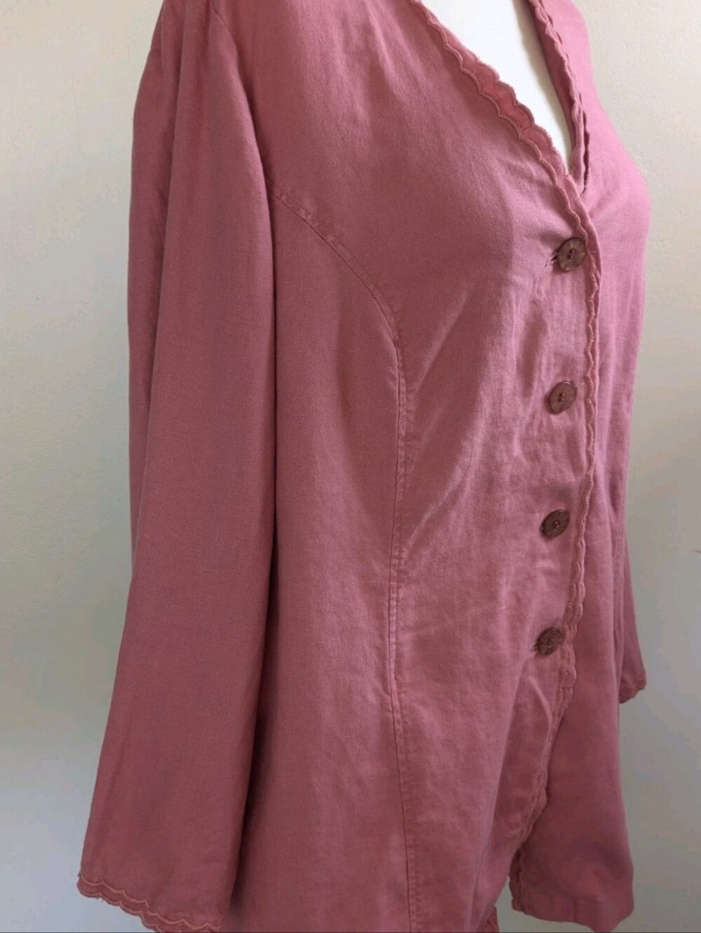 Pink Linen J. Jill Cardigan Jacket Sweater 3XL
